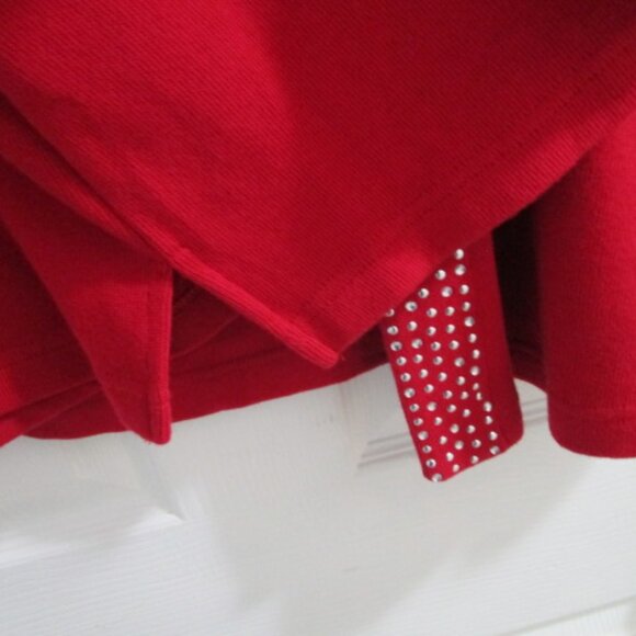 Quacker Factory Layered Sweater Cardigan Red Studded Detail Size 1X - Picture 4 of 7